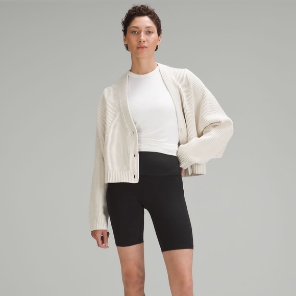 New With Tags - Lululemon - Cotton Blend Cardigan - Size S - Bone - Picture 2 of 7